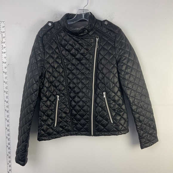 Kenneth Cole Jackets & Blazers - Kenneth Cole Black Biker Full Zip Insulated Puffer Jacket - Women's M